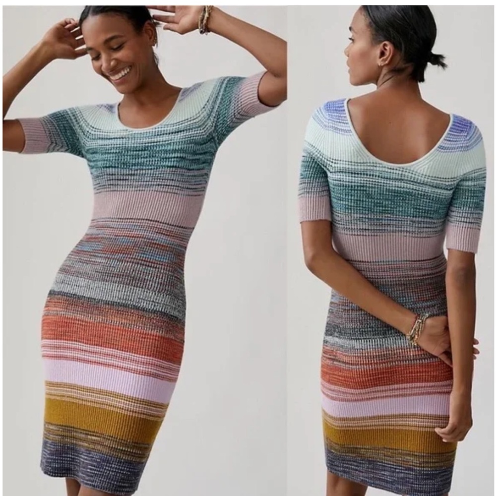 Anthropologie Space Dyed Knit Midi Dress‎